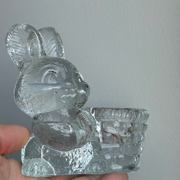 Vintage Anthropomorphic Easter Bunny Rabbit Candle Holder Goebel Crystal Glass - Picture 6 of 16